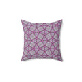 Pink Floral Square Pillow — Decorative Throw Pillow
