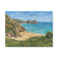 Cornwall Coastal Cliff Beach Matte Canvas Print — Serene Seascape Wall Art