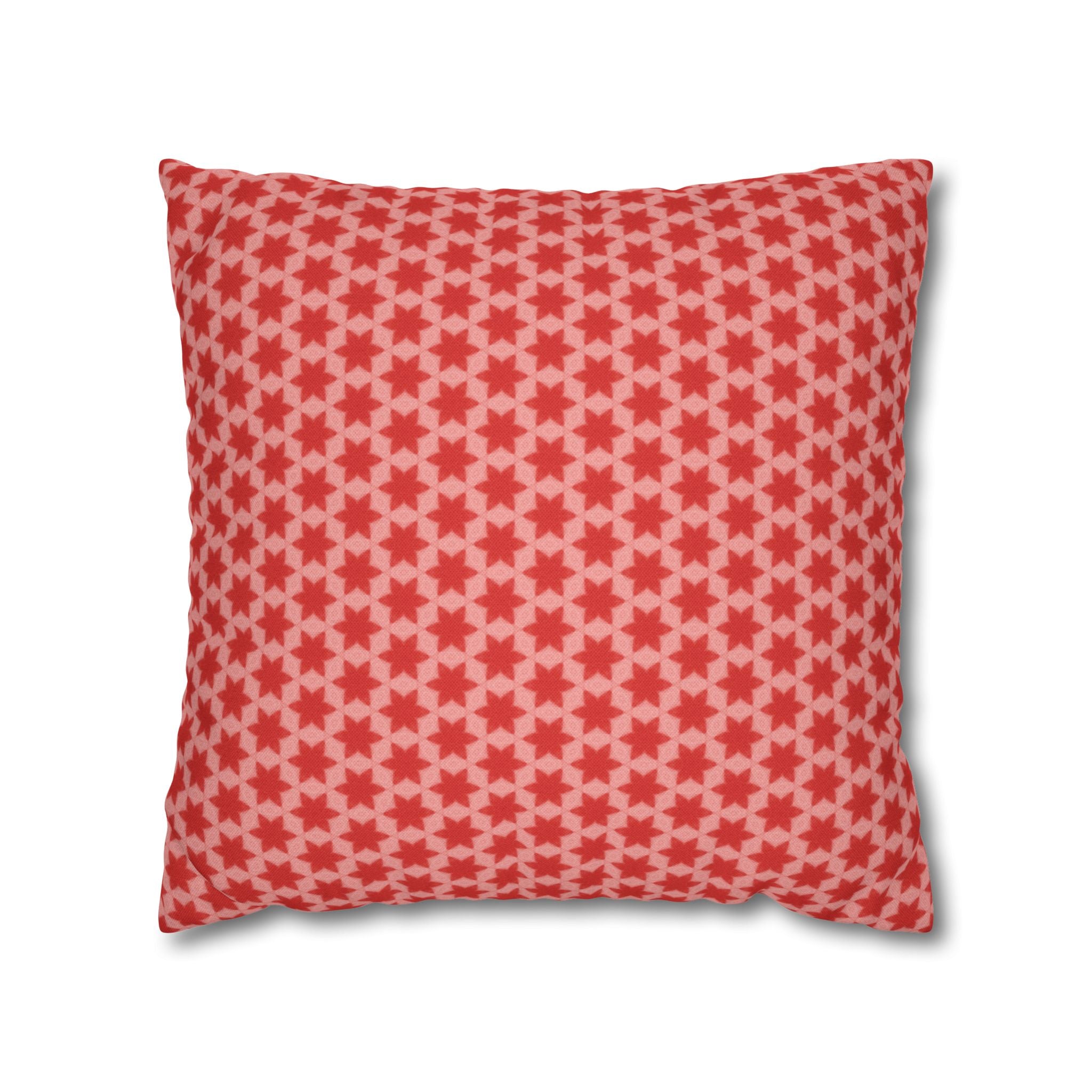 July 4th Red Stars Square THROW PILLOW COVER — Patriotic Independence Day Decor