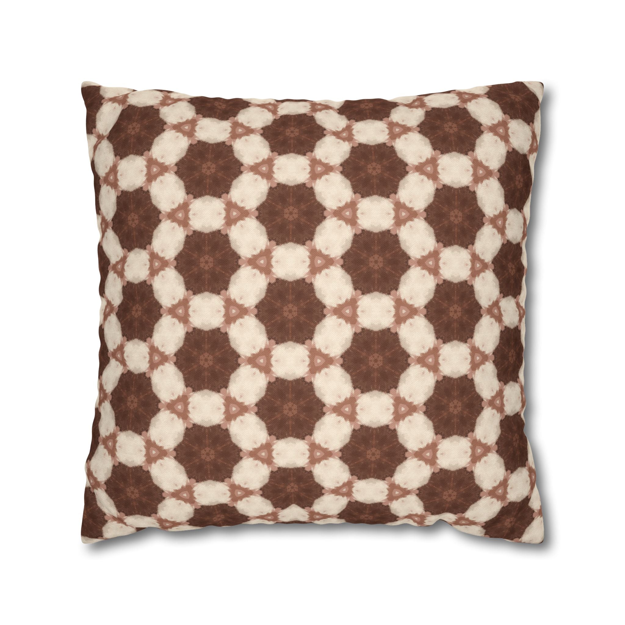 Cream and Brown Geometric THROW PILLOW COVER– Vintage Moroccan Pattern