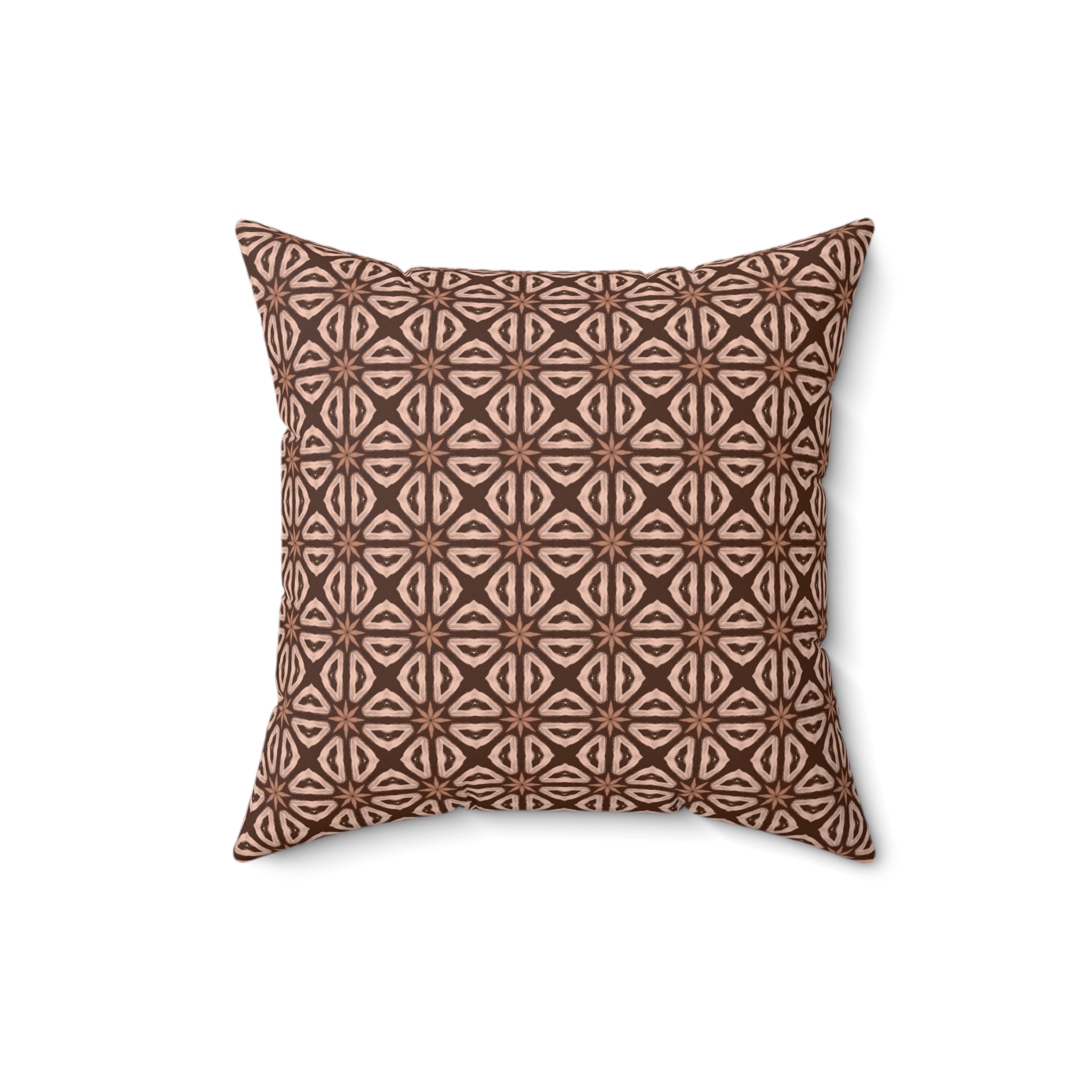 Chocolate Brown Floral Pattern Pillow