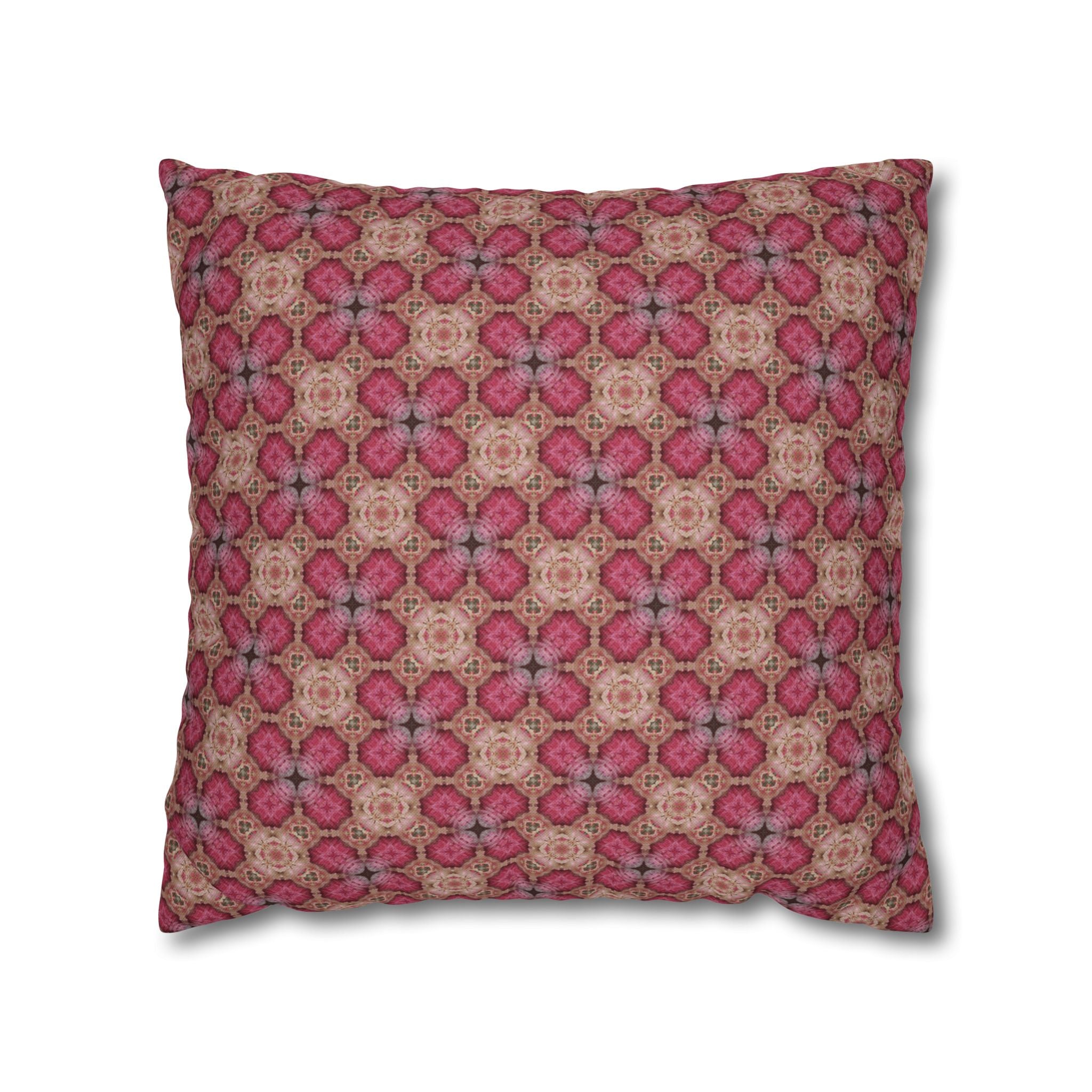 Mosaic Rose Decorative THROW PILLOW COVER — Boho Patterned Throw Pillow Cover