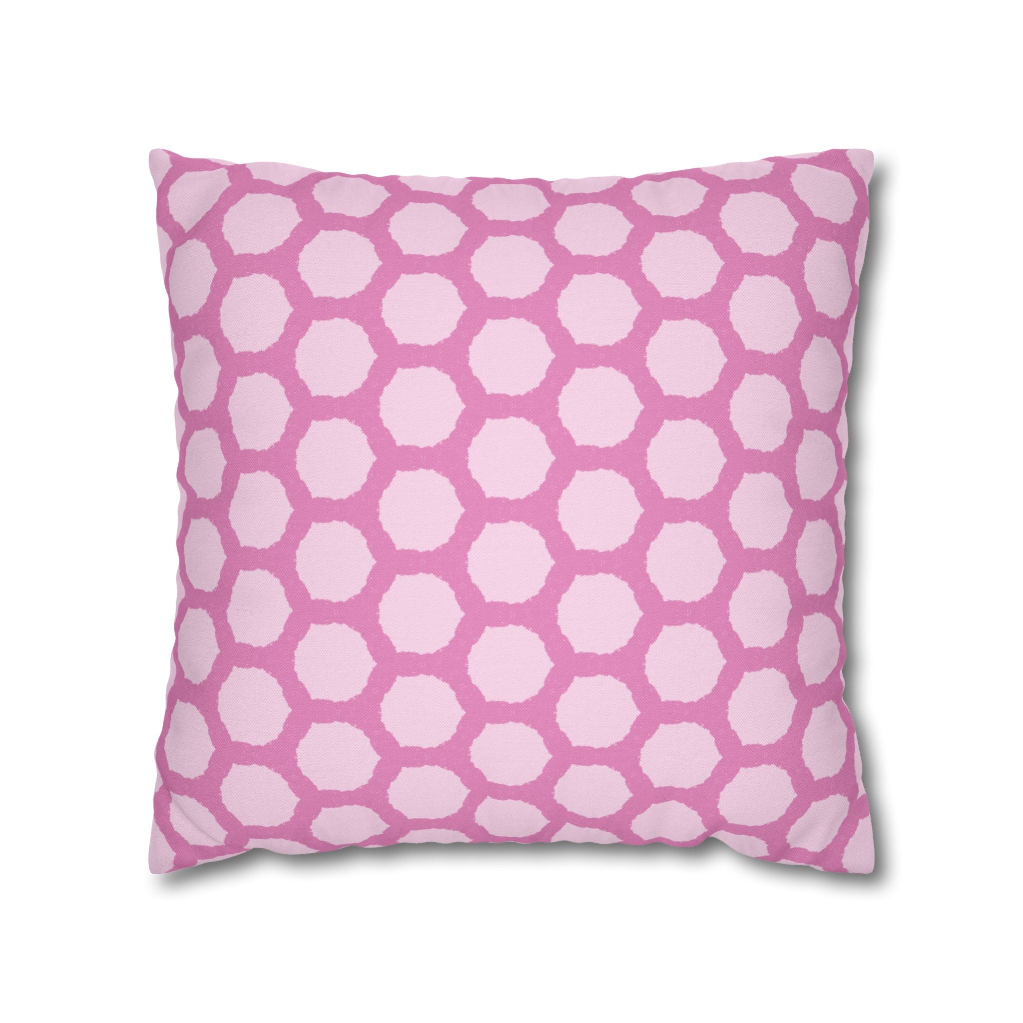 Pink Honeycomb Pattern THROW PILLOW COVER - Decorative Square Throw Pillow Cover