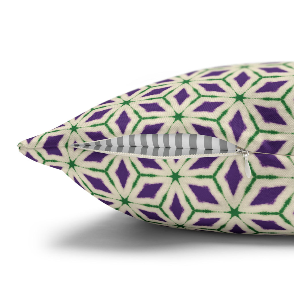 Purple & Green Floral THROW PILLOW COVER — Modern Moroccan Pattern Throw Pillow Cover