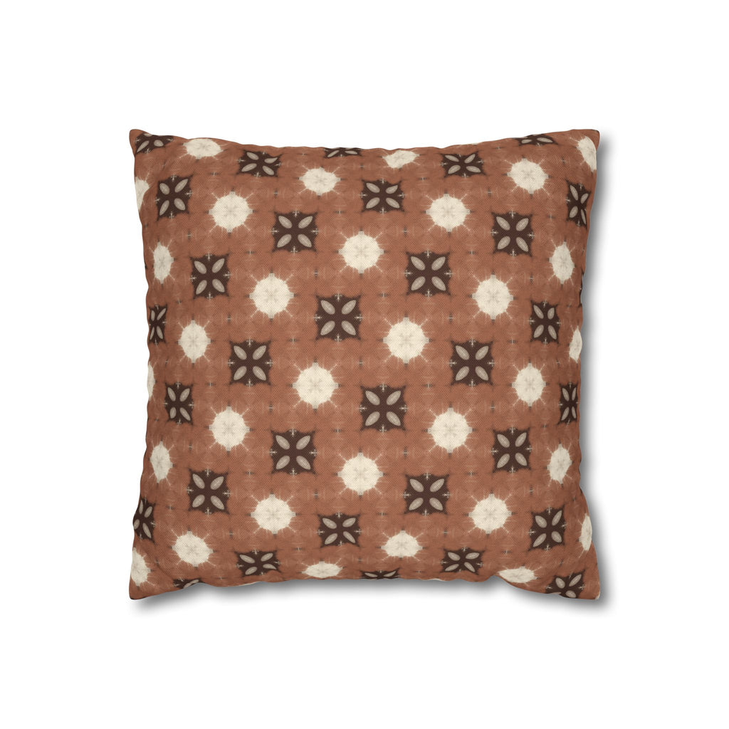 Retro Brown Geometric Spun Polyester THROW PILLOW COVER — Cozy Boho Throw Pillow Cover