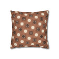 Retro Brown Geometric Spun Polyester THROW PILLOW COVER — Cozy Boho Throw Pillow Cover