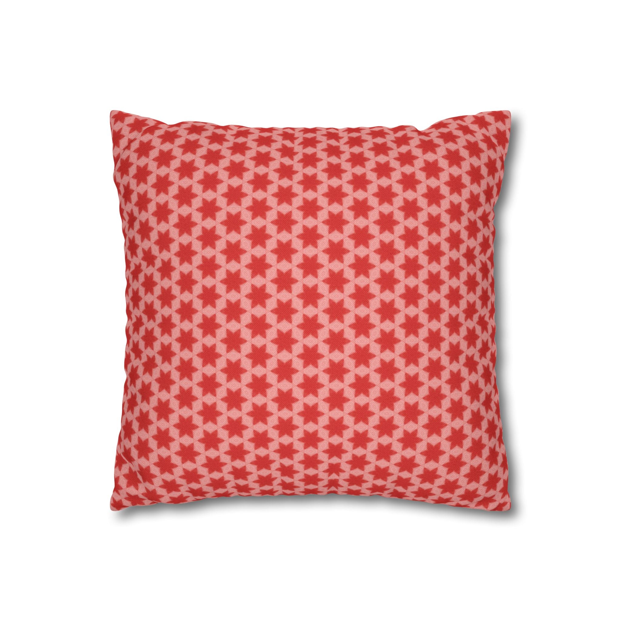 July 4th Red Stars Square THROW PILLOW COVER — Patriotic Independence Day Decor