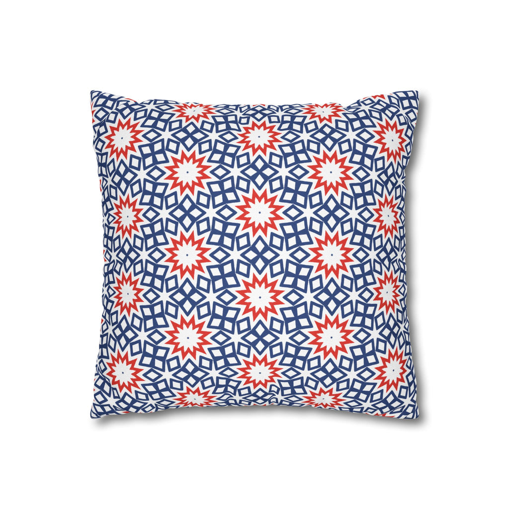 Red White & Blue Holiday THROW PILLOW COVER – Patriotic Square Throw Pillow Cover
