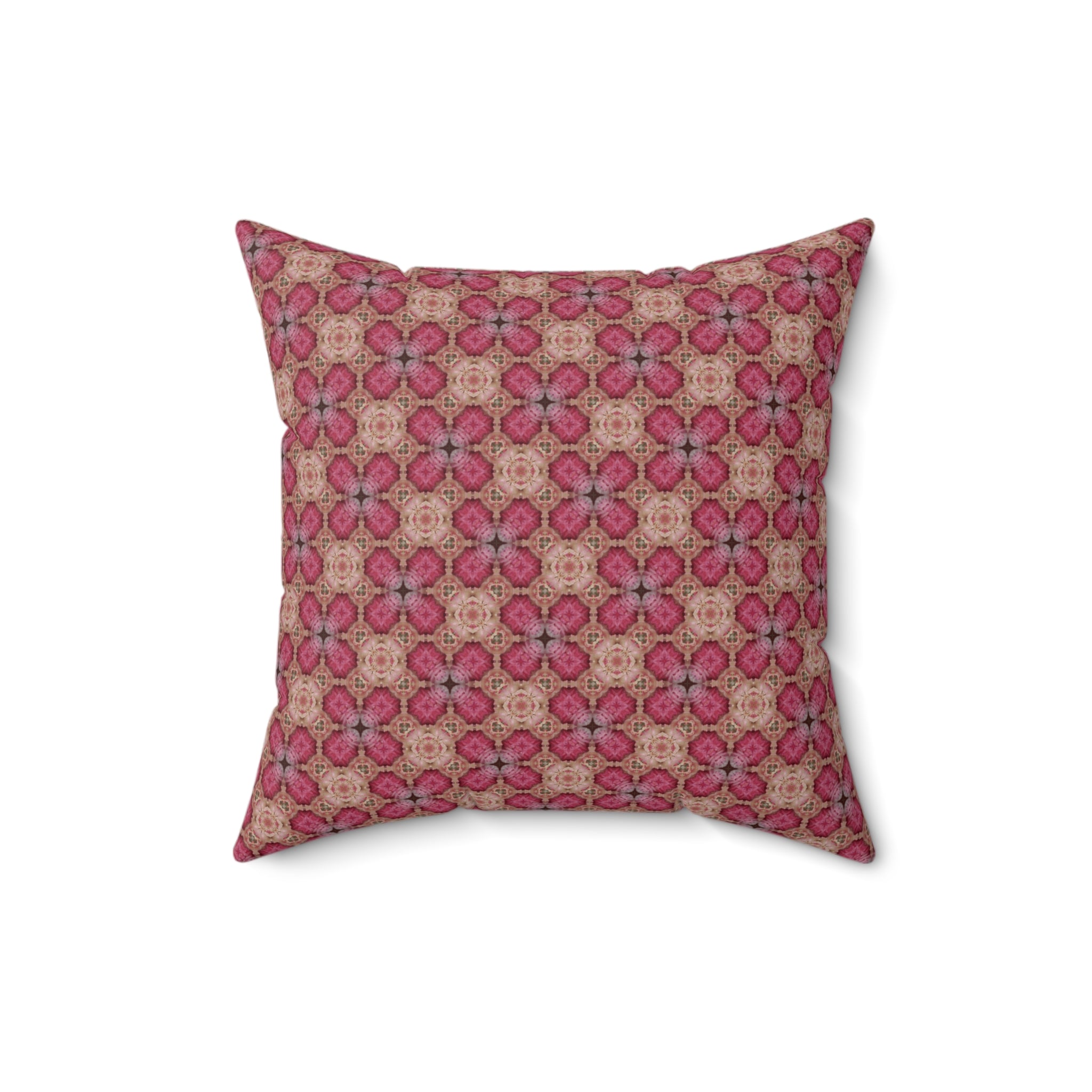 Mosaic Rose Decorative Pillow - Spun Polyester Square Throw Cushion