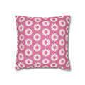 Pink Daisy Pattern THROW PILLOW COVER — Floral Square Decorative Pillow Cover