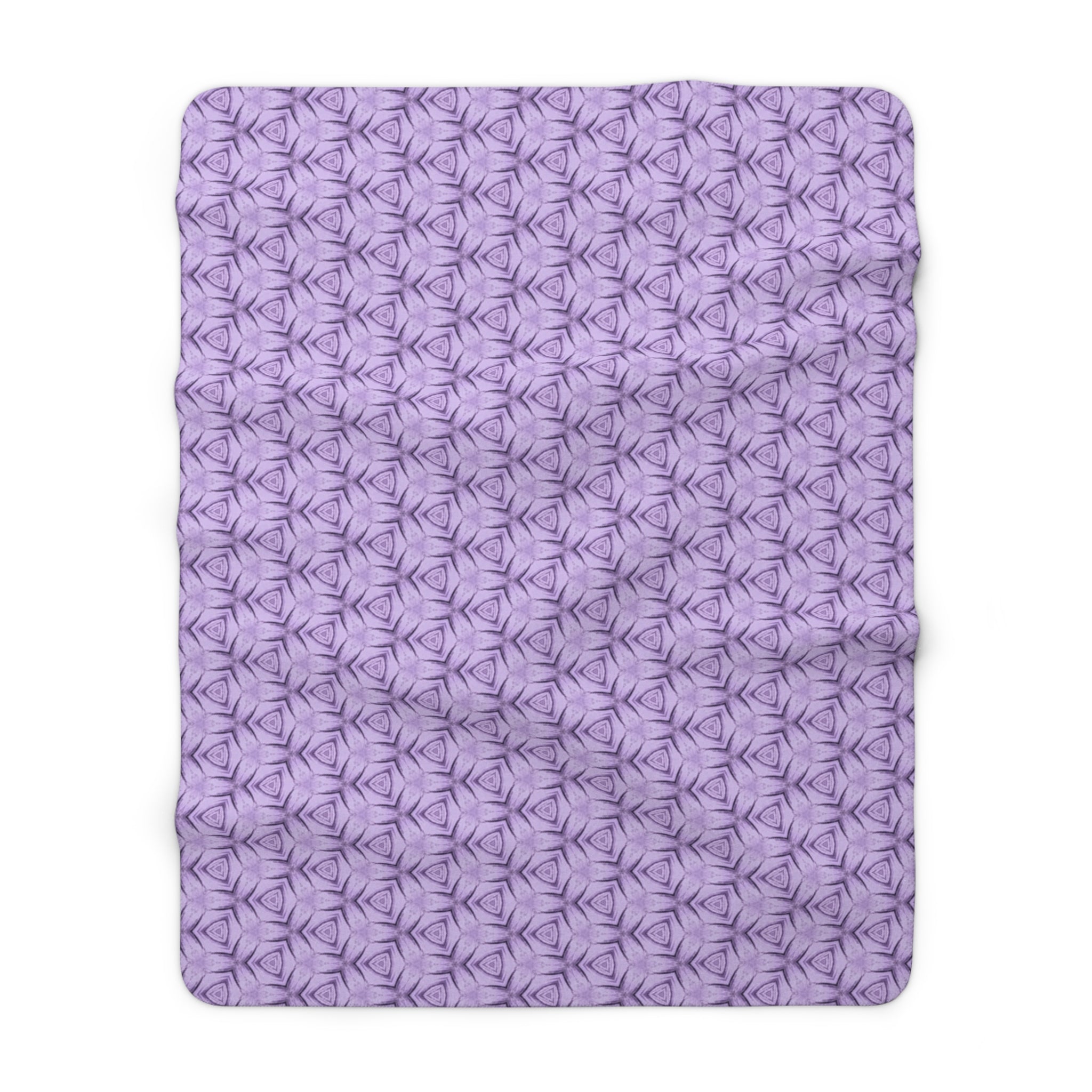 Lavender Petal Geometric Sherpa Blanket — Soft Cozy Fleece Throw for Home & Gifts