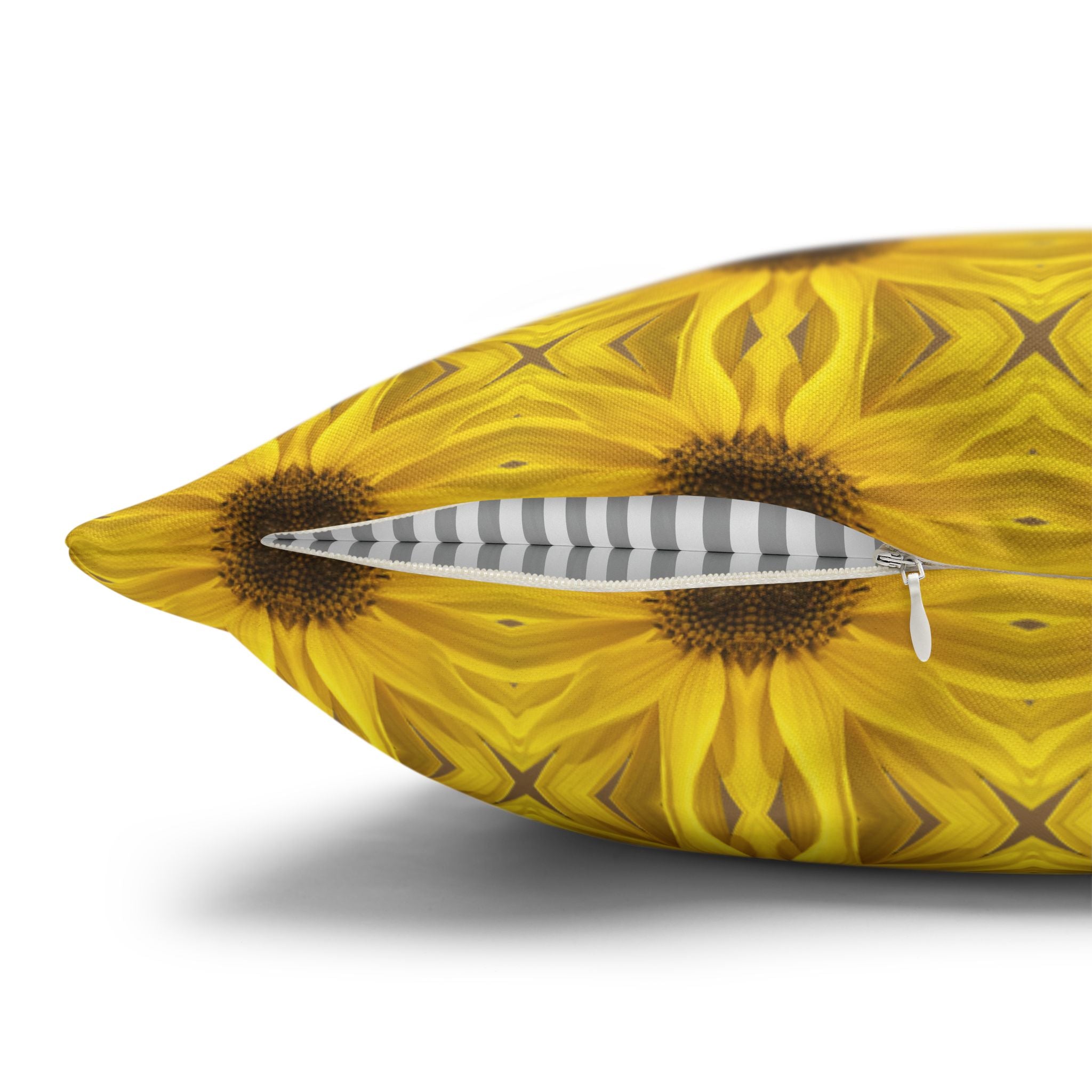 Sunflower Mosaic Decorative THROW PILLOW COVER — Yellow Floral Decorative Throw Pillow