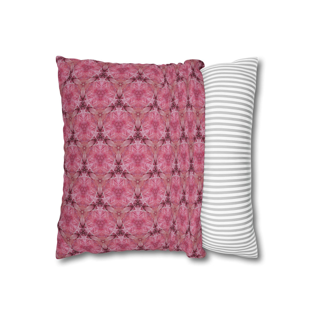 Pink Kaleidoscope THROW PILLOW COVER — Spun Polyester Square Pillow