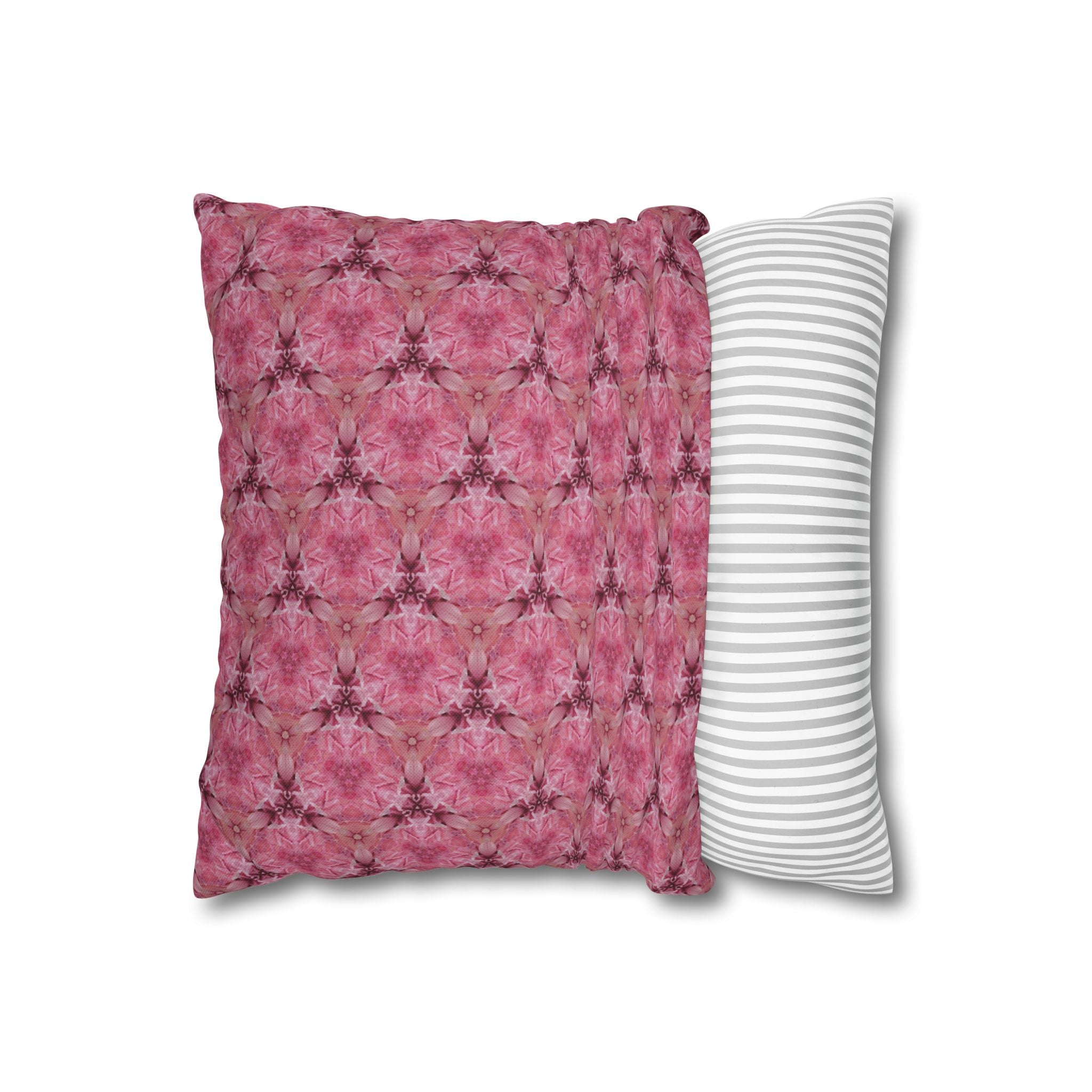 Pink Kaleidoscope THROW PILLOW COVER — Spun Polyester Square Pillow
