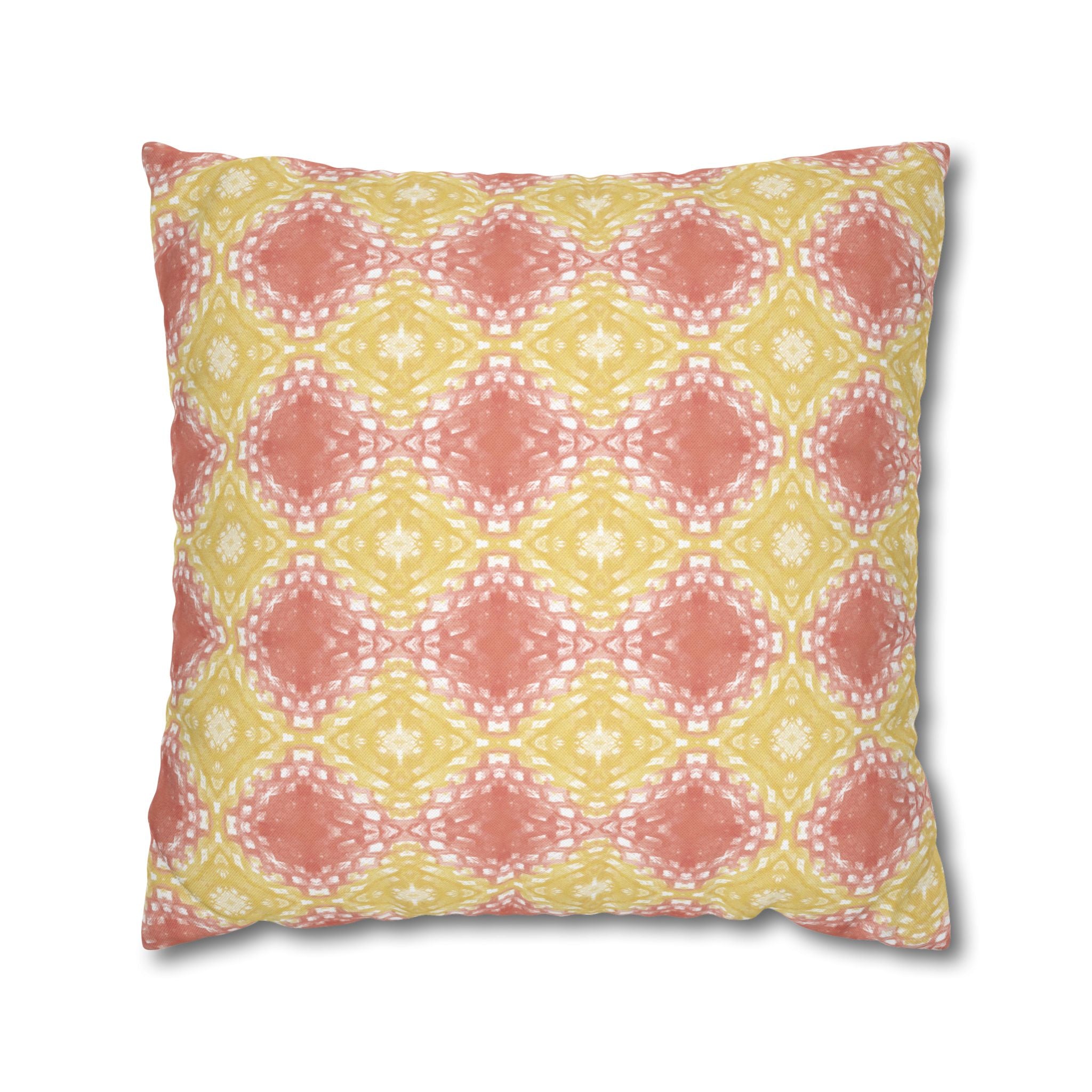 Pastel Boho Diamond Pattern THROW PILLOW COVER — Spun Polyester Decorative Cushion Cover