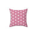 Pink Daisy Pattern Pillow — Floral Decorative Throw Pillow