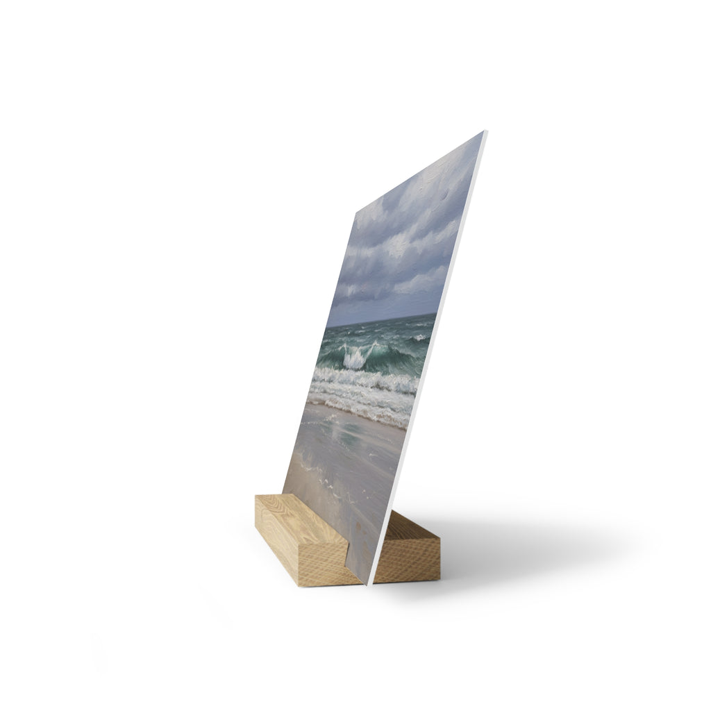Cornwall Seascape Gallery Board with Stand — Decorative Coastal Display Plaque