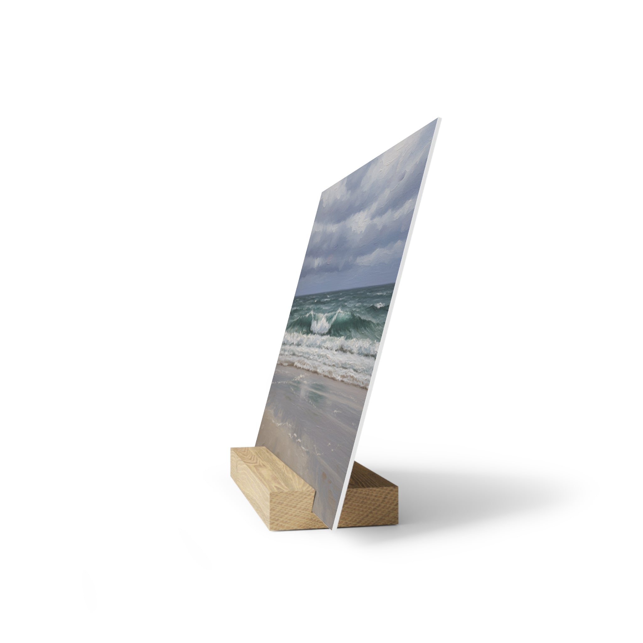 Cornwall Seascape Gallery Board with Stand — Decorative Coastal Display Plaque