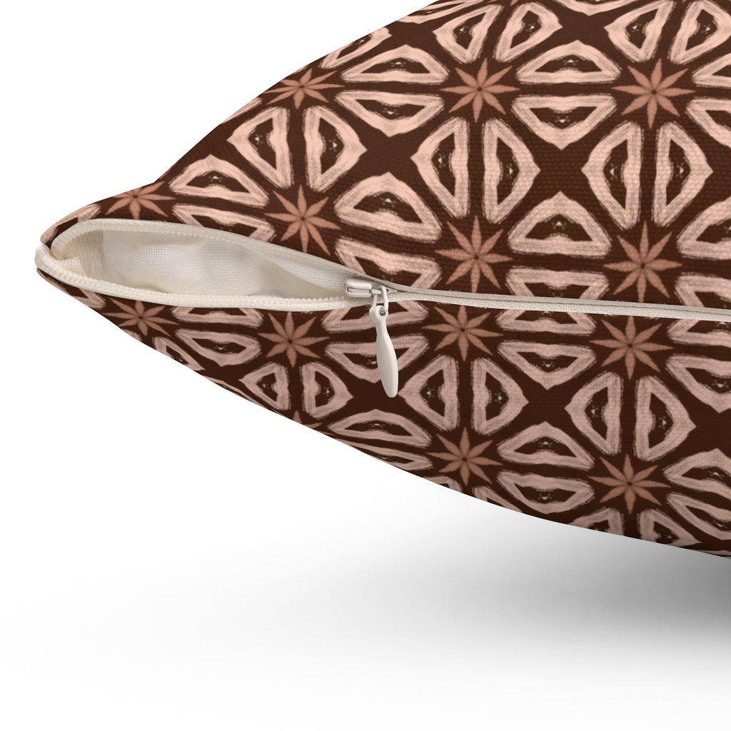 Chocolate Brown Floral Pattern Pillow