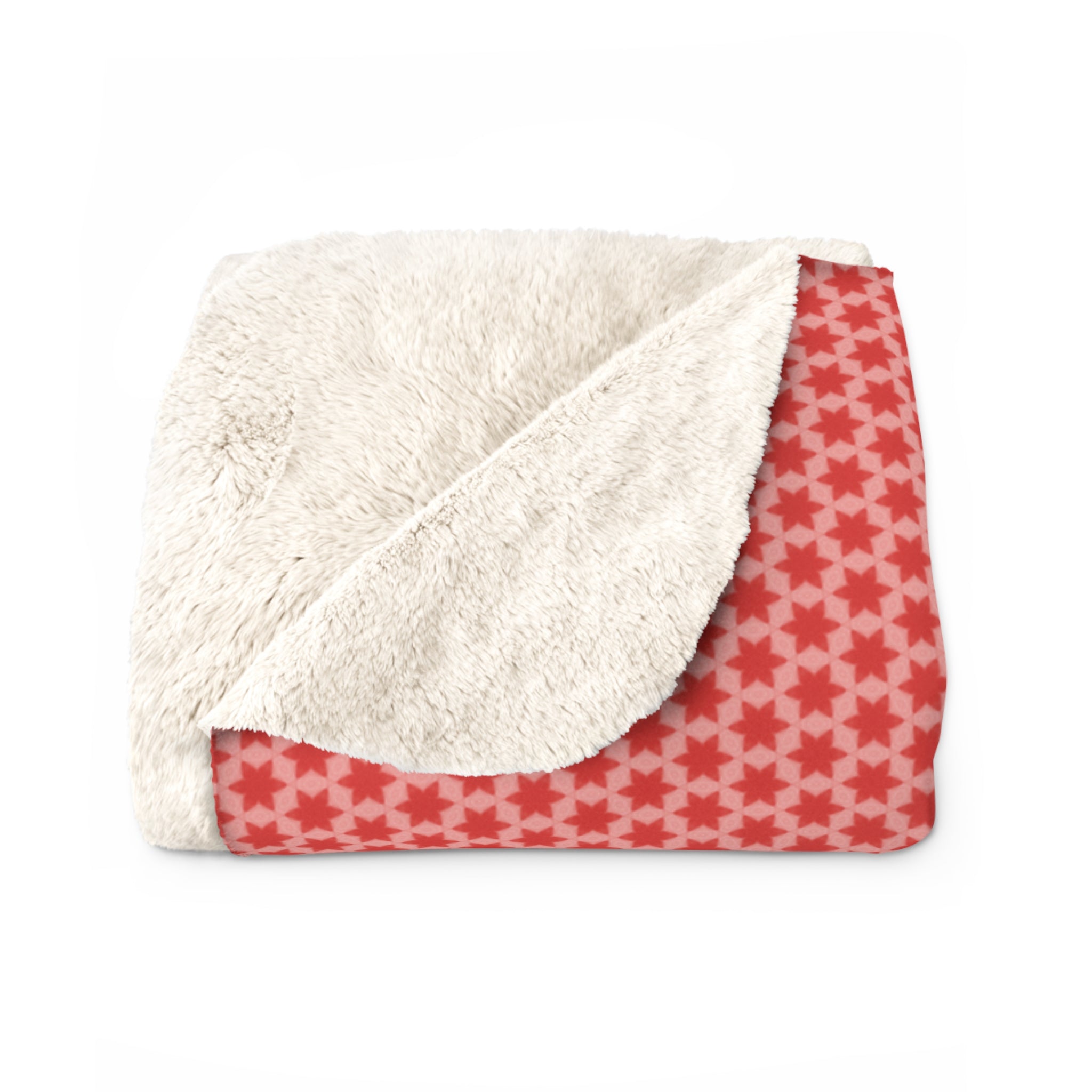July 4th Stars Sherpa Fleece Blanket — Patriotic Square Pillow Design