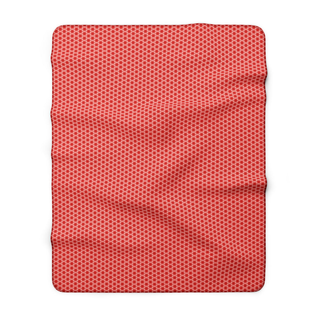 July 4th Stars Sherpa Fleece Blanket — Patriotic Square Pillow Design