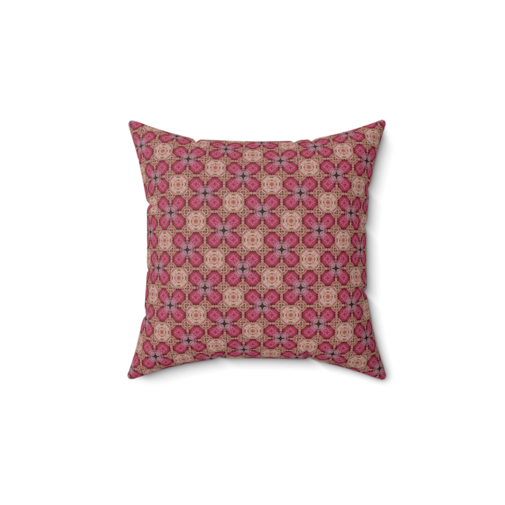 Mosaic Rose Decorative Pillow - Spun Polyester Square Throw Cushion