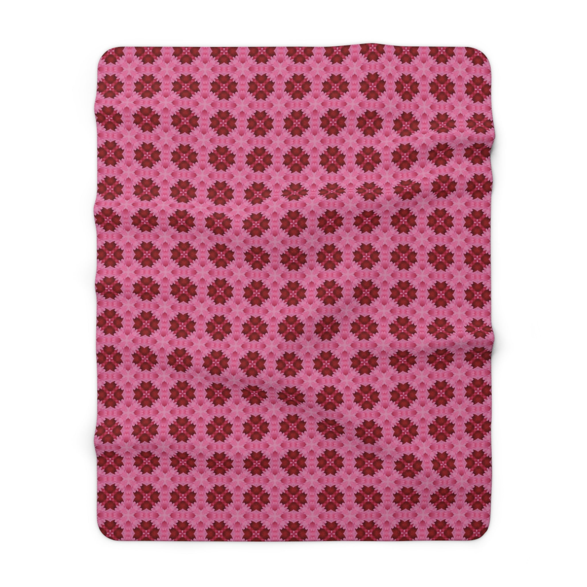 Pink Floral Sherpa Blanket – Cozy Fleece Throw for Home, Bedroom & Gifts