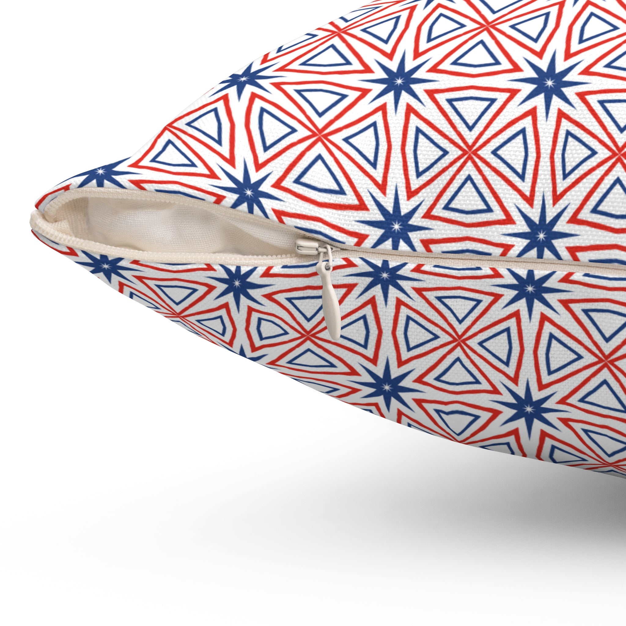 Independence Day Red White & Blue Accent Pillow - Spun Polyester Square