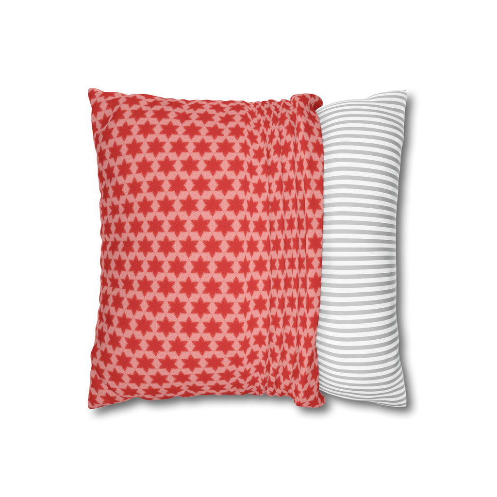July 4th Red Stars Square THROW PILLOW COVER — Patriotic Independence Day Decor