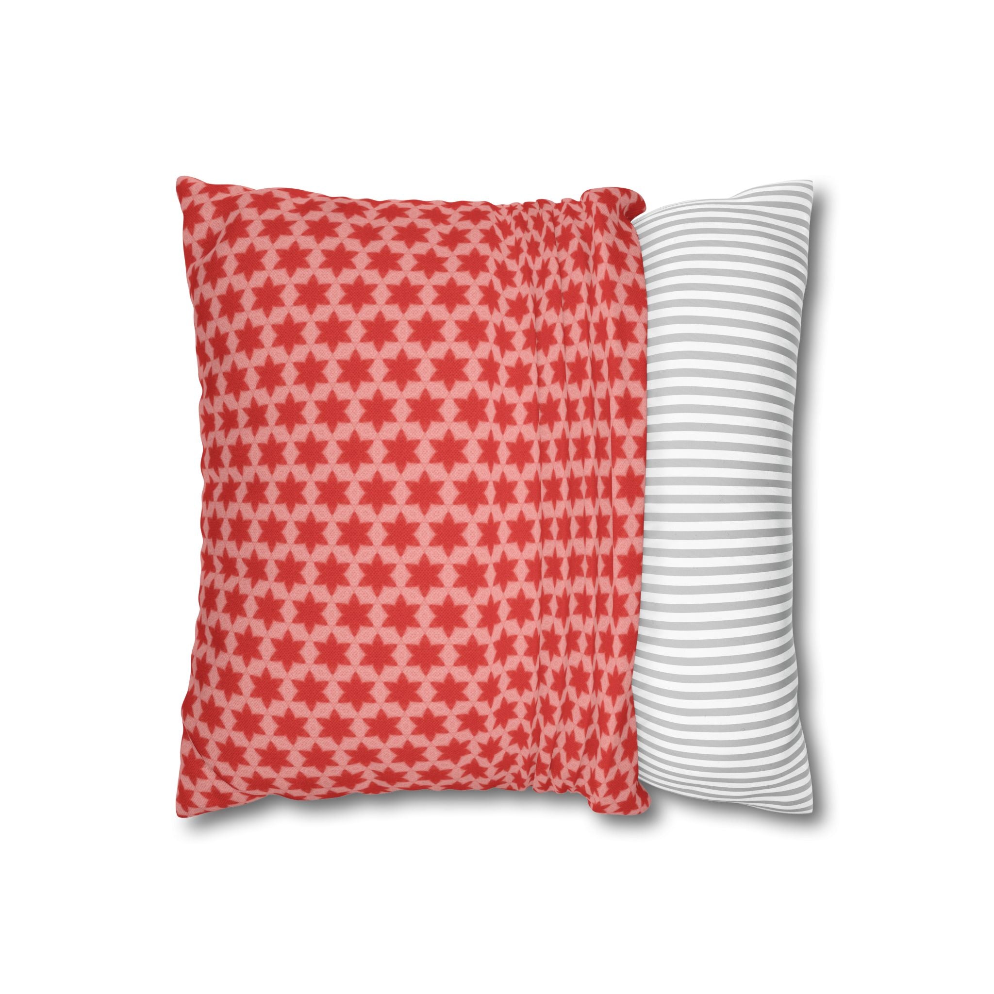 July 4th Red Stars Square THROW PILLOW COVER — Patriotic Independence Day Decor