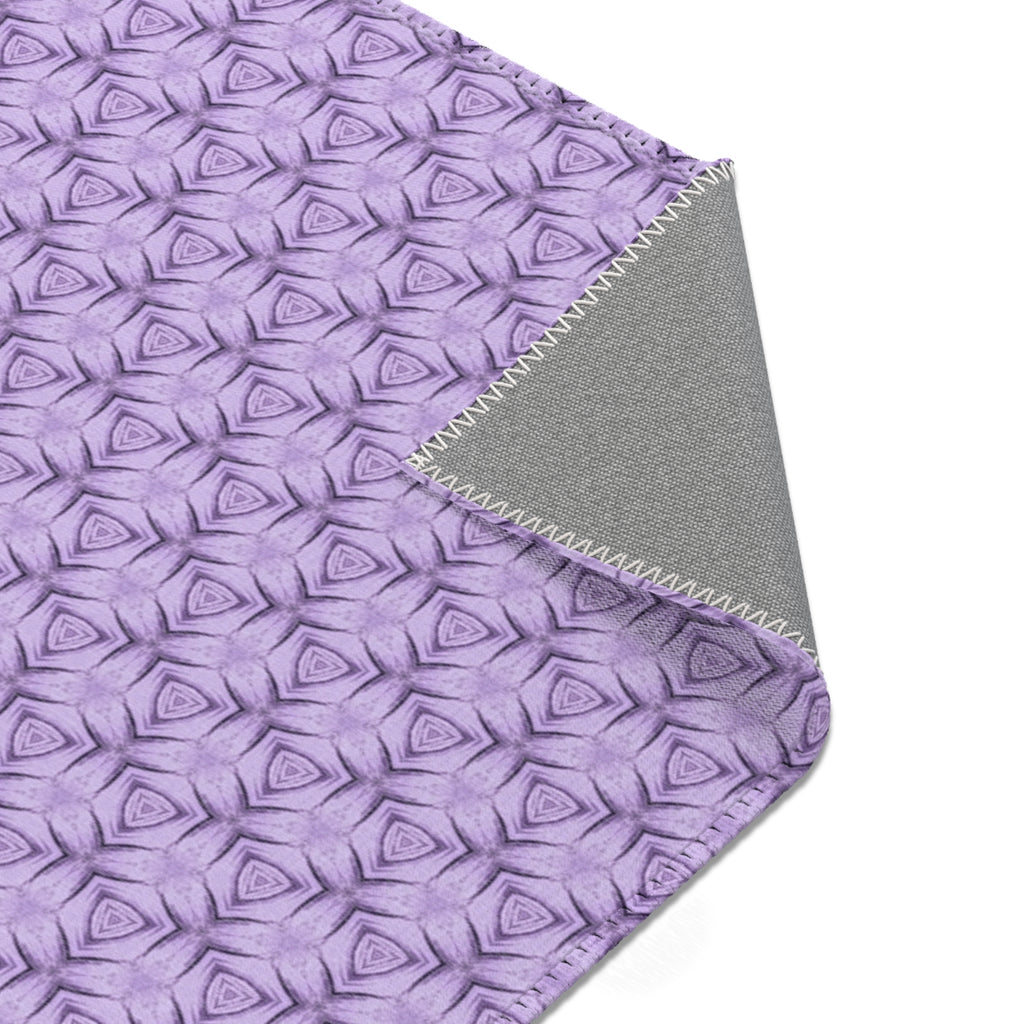 Lavender Petal Geometric Area Rug — Modern Floral Accent Rug