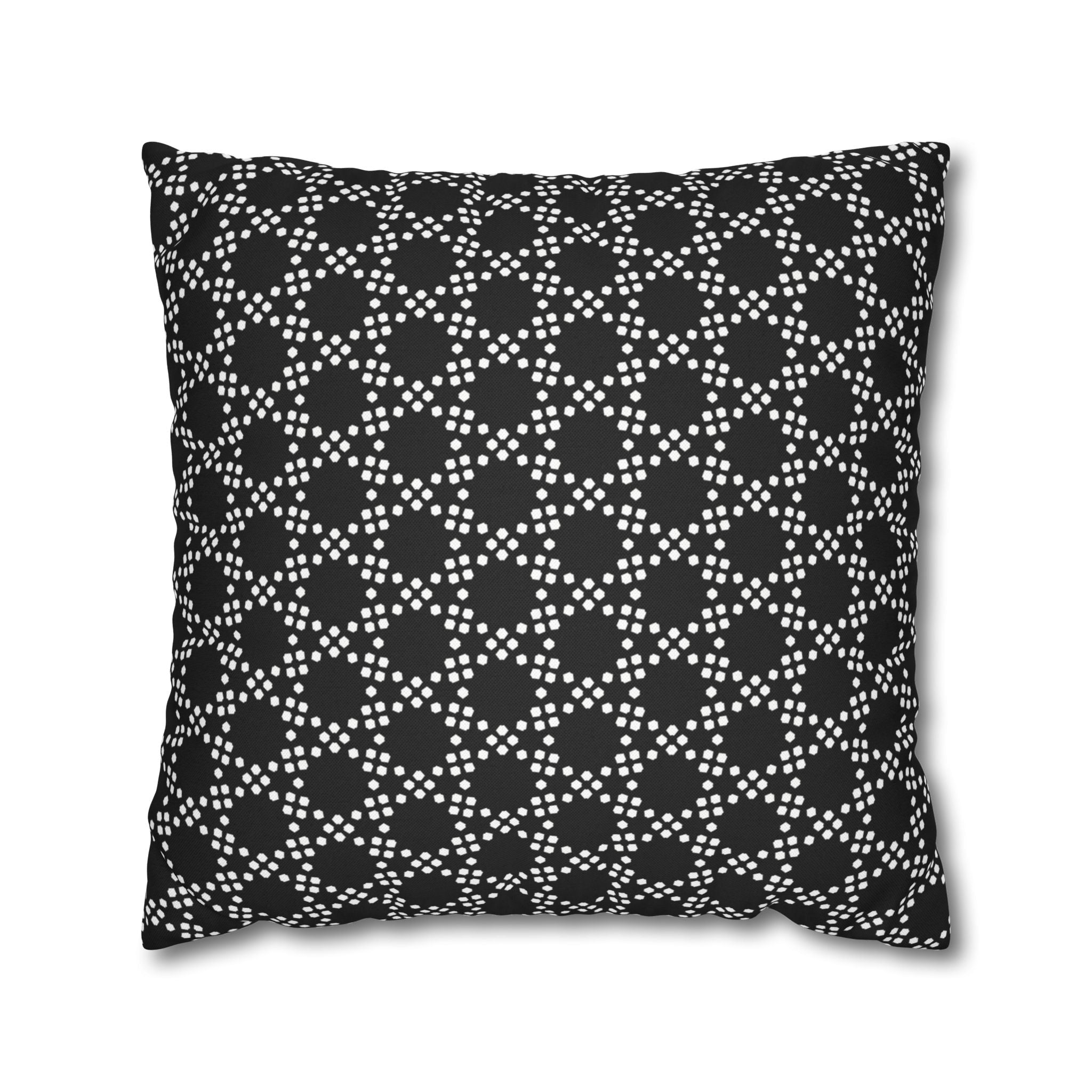 Black and White Lattice Dot Pattern THROW PILLOW COVER — Modern Decorative Throw Pillow