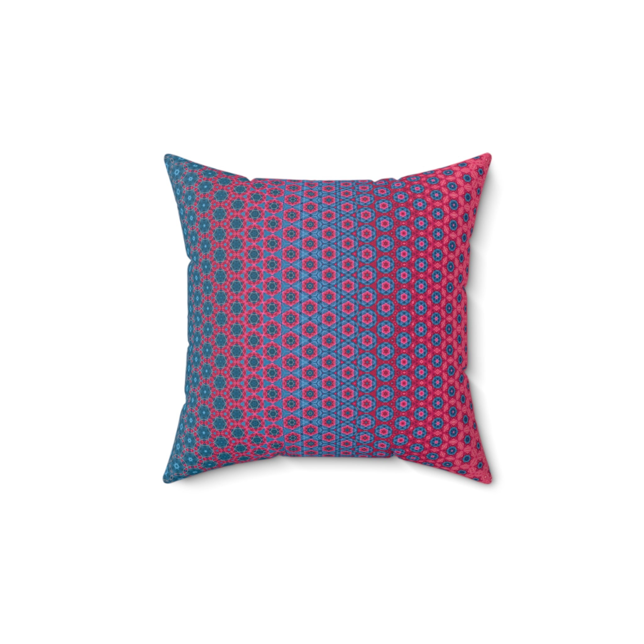 Ombre Square Pillow — Pink & Teal Patterned Throw Pillow