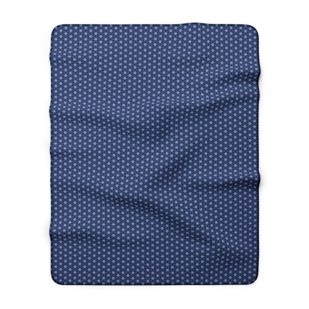 Patriotic July 4th Blue Stars Sherpa Fleece Blanket