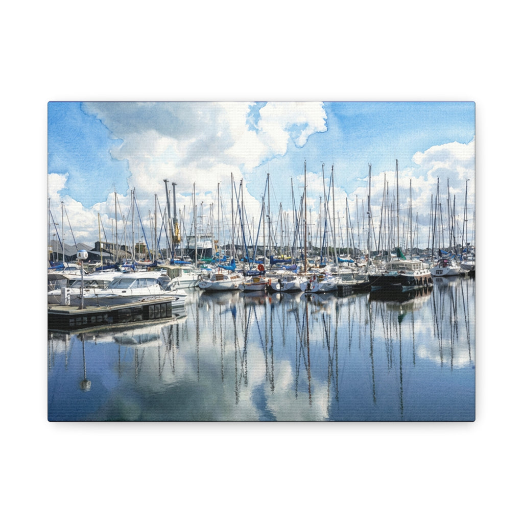 Marina Reflections Matte Canvas Print