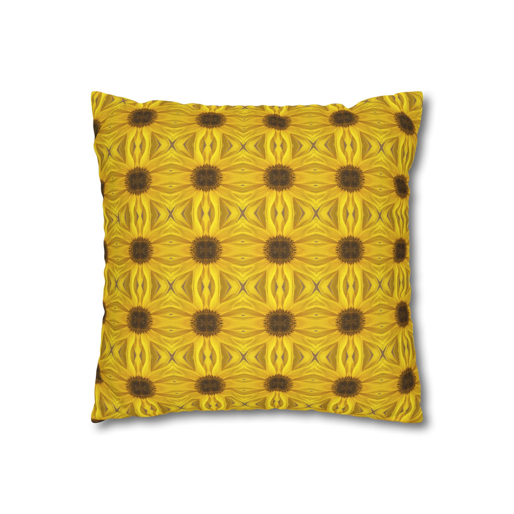 Sunflower Mosaic Decorative THROW PILLOW COVER — Yellow Floral Decorative Throw Pillow