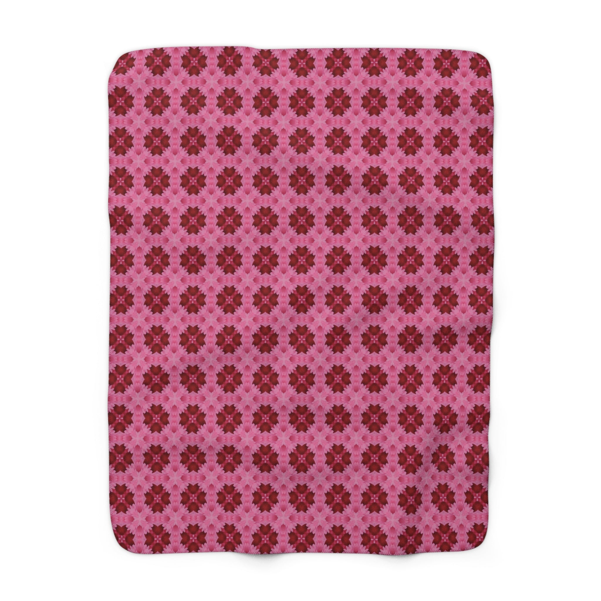 Pink Floral Sherpa Blanket – Cozy Fleece Throw for Home, Bedroom & Gifts
