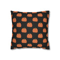 Black Halloween Pumpkin Pattern THROW PILLOW COVER — Halloween Fall Decorative Square Pillow Cover