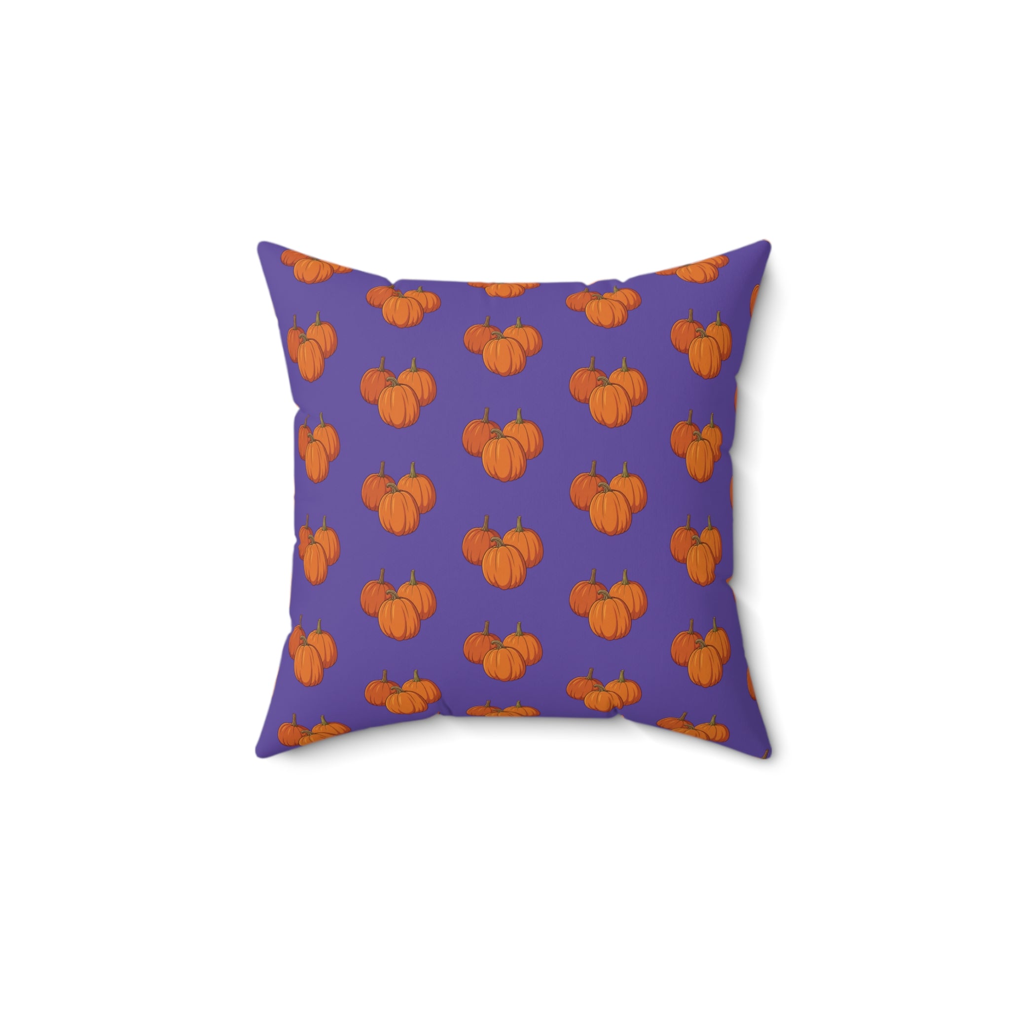 Purple Autumn Pumpkin Pattern Pillow - Purple Spun Polyester Decorative Cushion