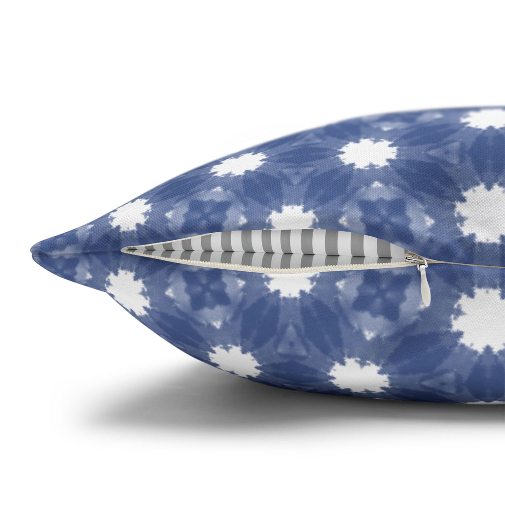 Blue and white Floral Pattern THROW PILLOW COVER — Square Decorative Throw Pillow Cover