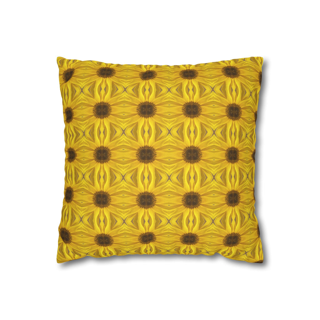Sunflower Mosaic Decorative THROW PILLOW COVER — Yellow Floral Decorative Throw Pillow