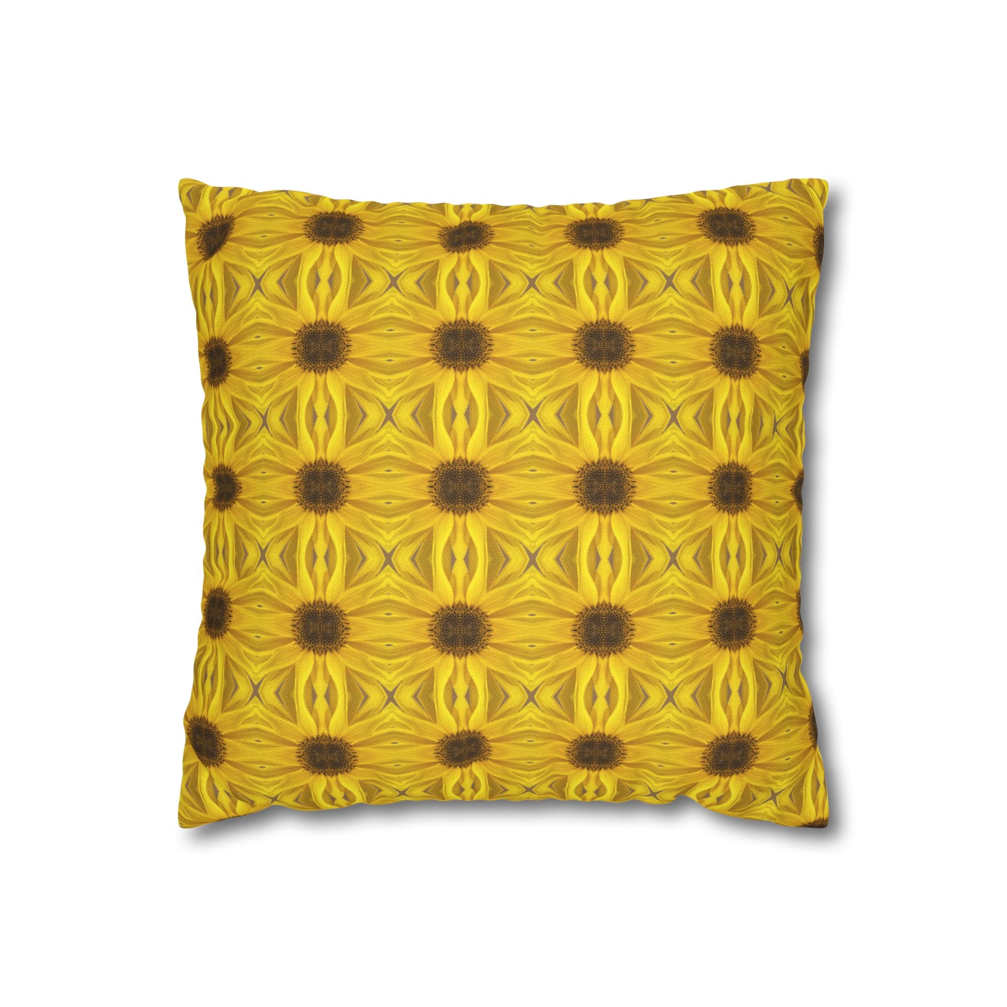 Sunflower Mosaic Decorative THROW PILLOW COVER — Yellow Floral Decorative Throw Pillow