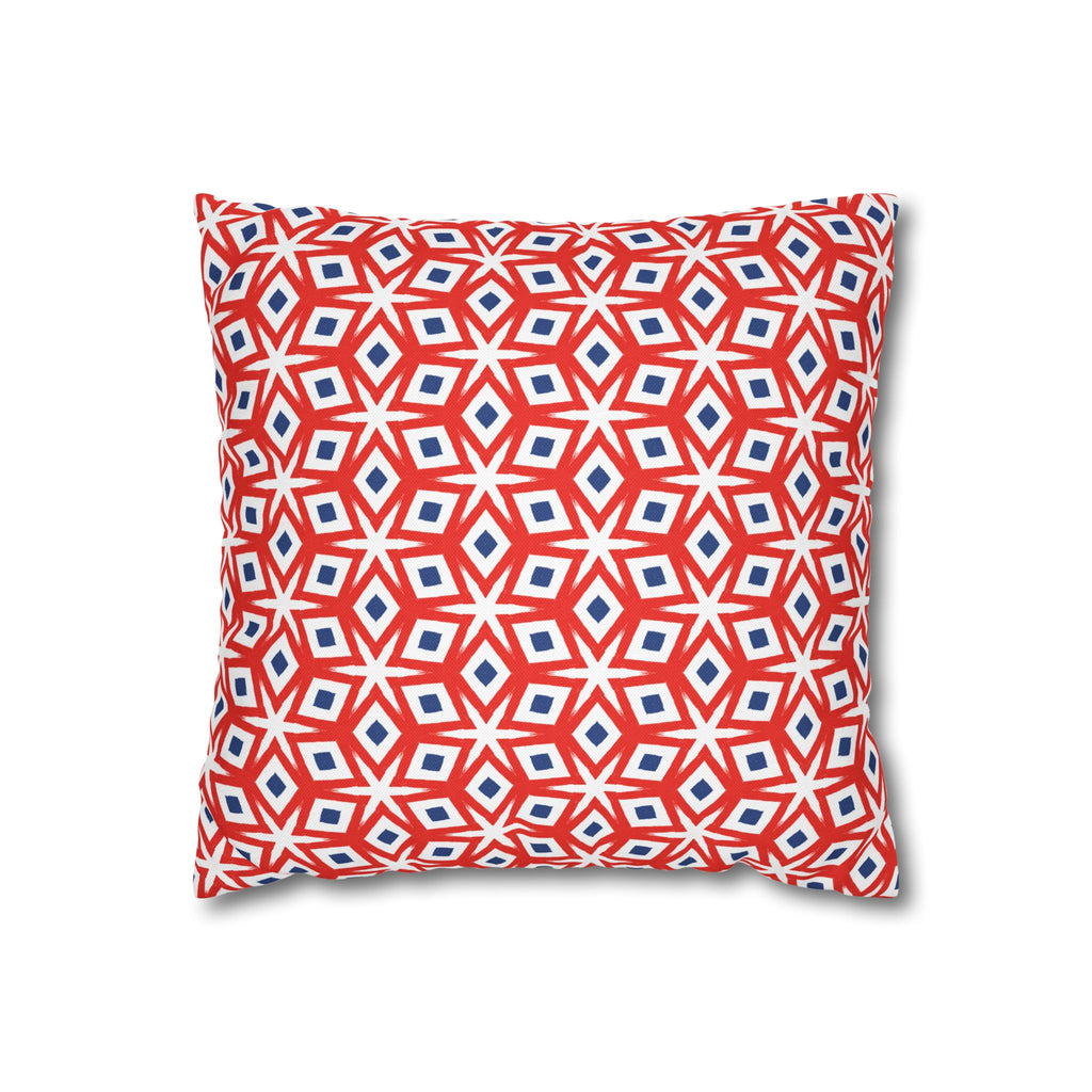 July 4th Fun THROW PILLOW COVER — Patriotic Spun Polyester Pillow Cover
