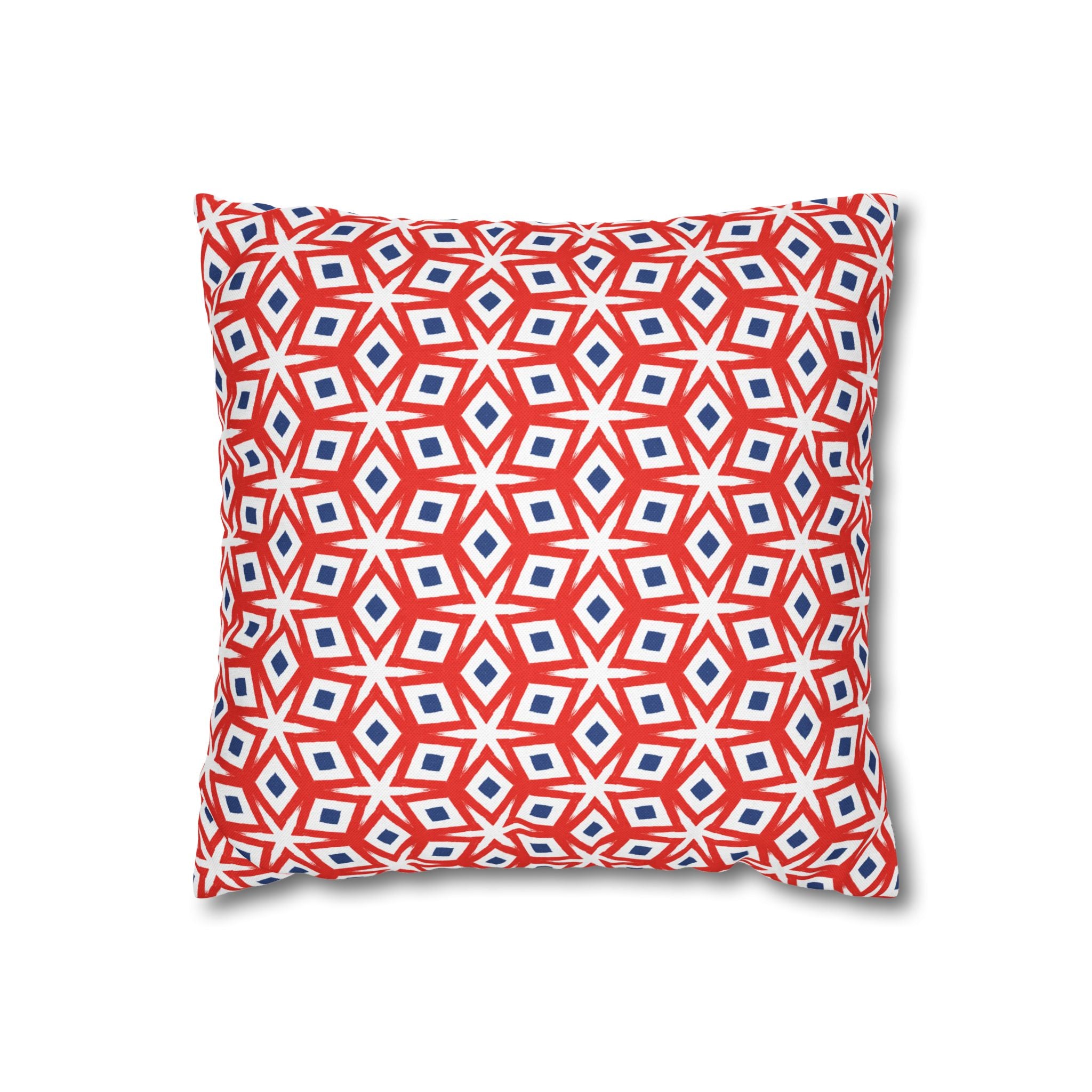 July 4th Fun THROW PILLOW COVER — Patriotic Spun Polyester Pillow Cover