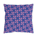 Blue & Pink Floral Outdoor Pillow - Retro Petal Pattern Patio Cushion