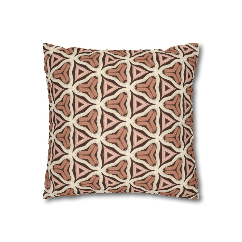 Earth Tone Tribal Pattern Decorative THROW PILLOW COVER — Spun Polyester Square Pillowcase