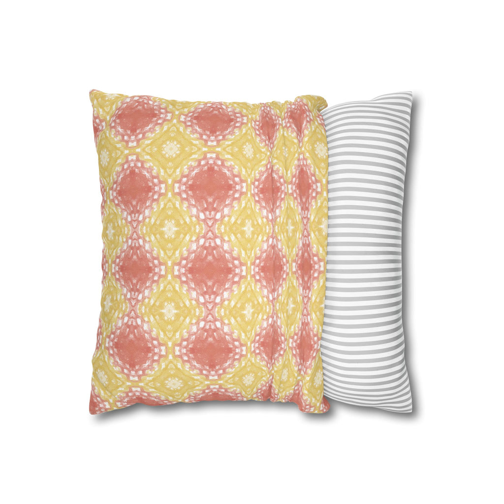Pastel Boho Diamond Pattern THROW PILLOW COVER — Spun Polyester Decorative Cushion Cover