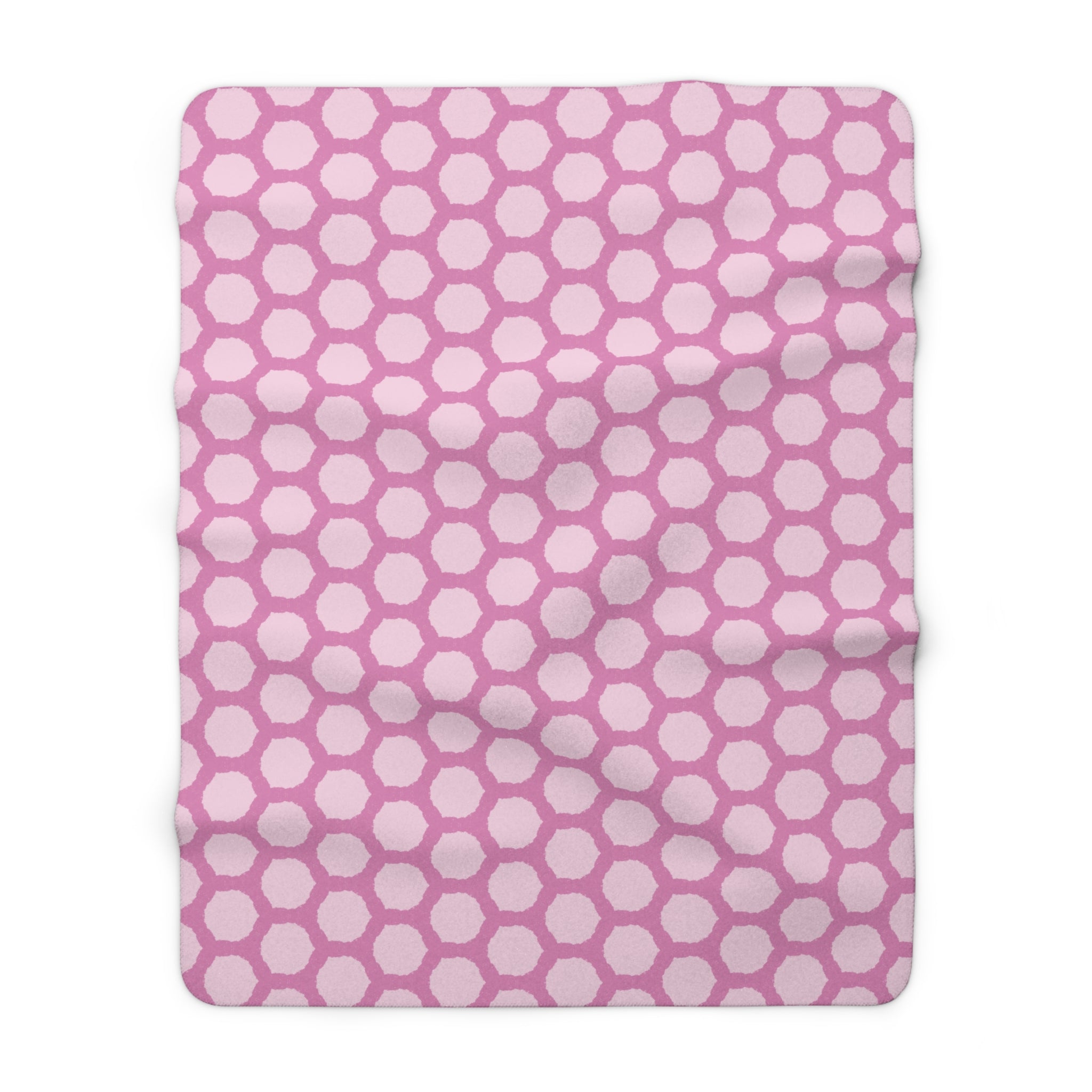 Pink Honeycomb Sherpa Blanket – Cozy Fleece Throw for Home & Gift