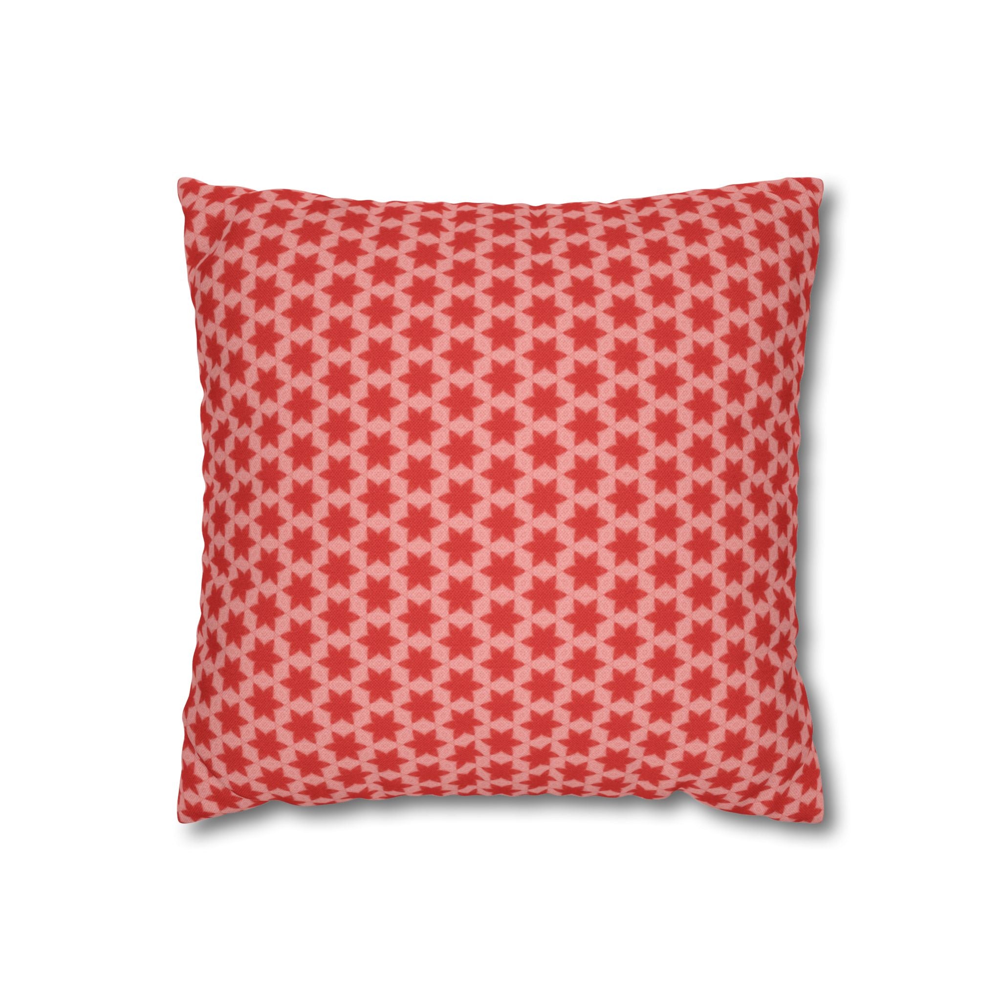 July 4th Red Stars Square THROW PILLOW COVER — Patriotic Independence Day Decor