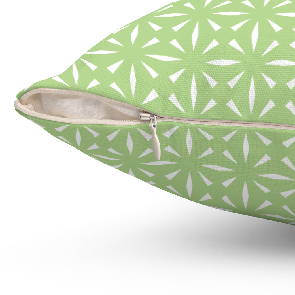 Pistachio Green Pattern Pillow - Spun Polyester Throw Cushion
